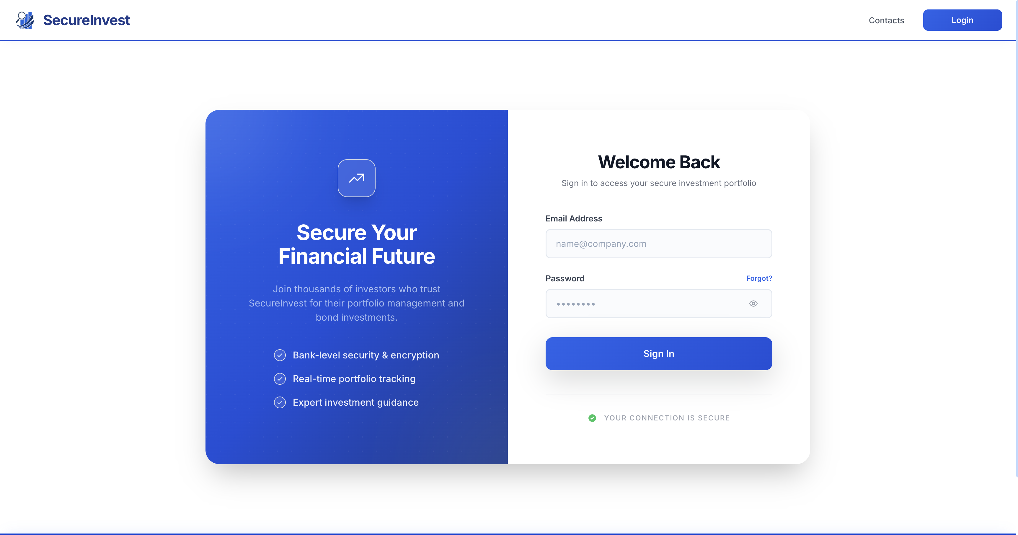 SecureInvest dashboard